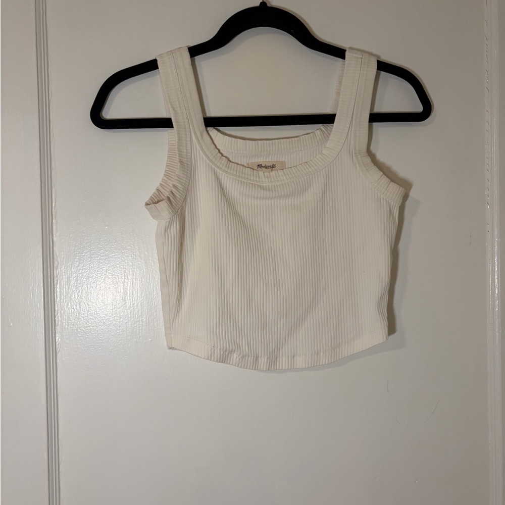 Madewell Off-White Ribbed Tank Top